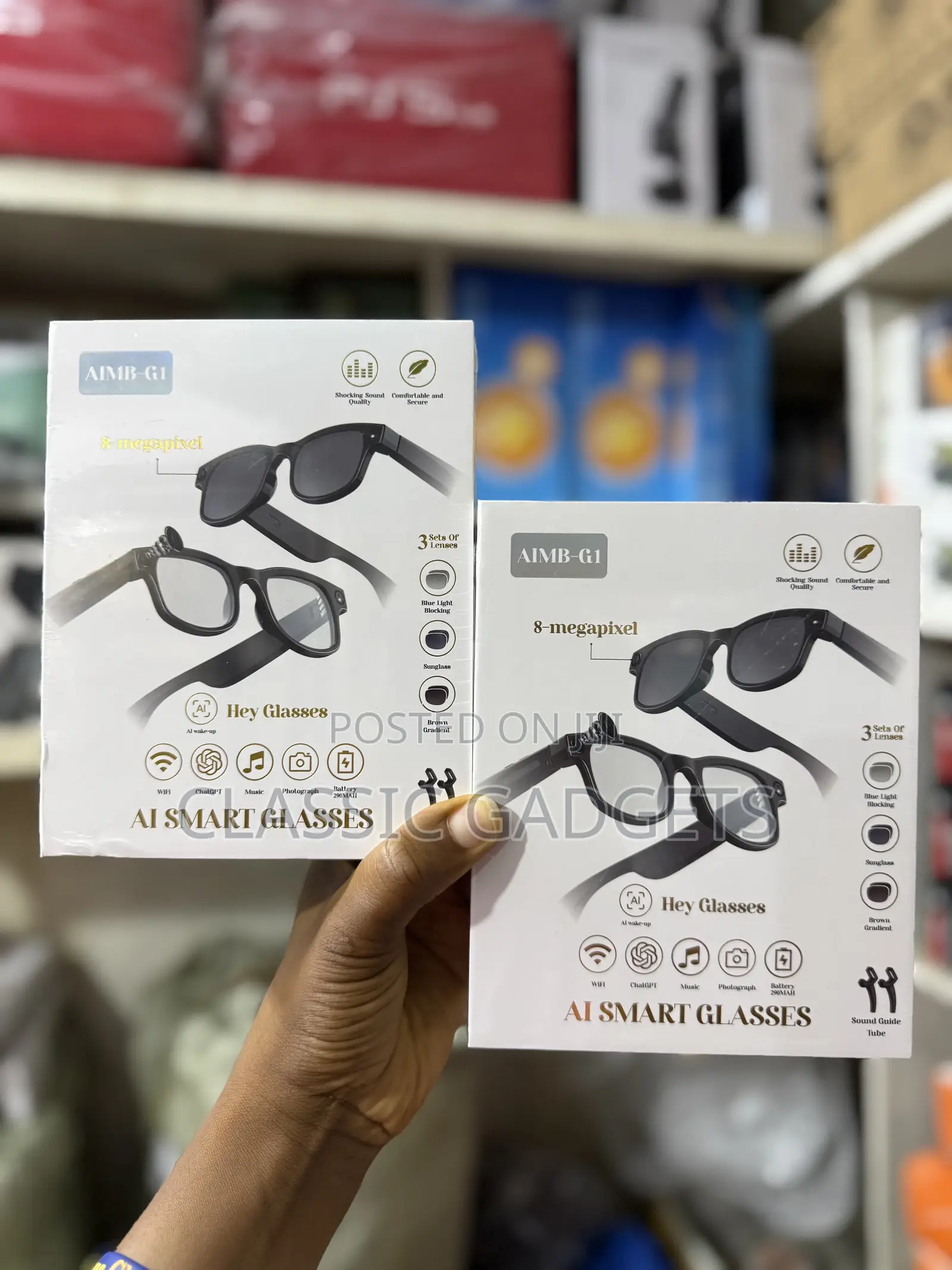 Aimb-G1 Smart Glasses With 8mp Camera With 1080p Video Recording