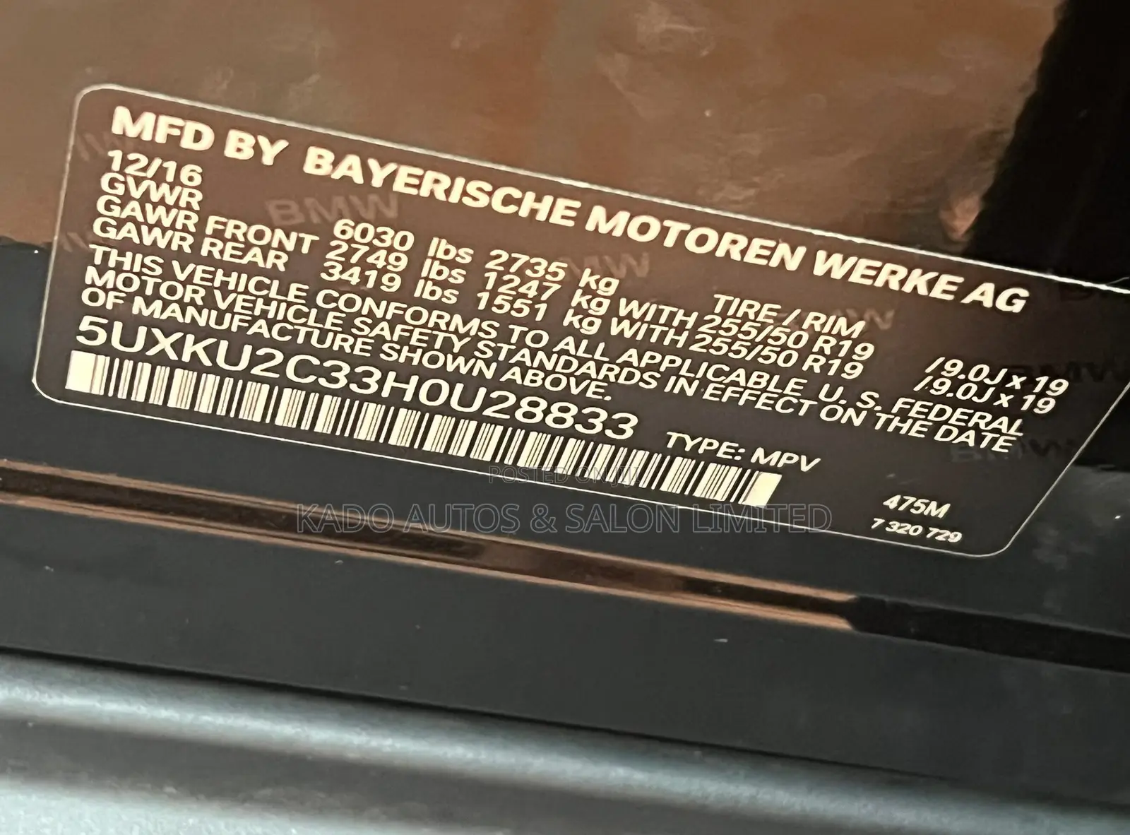 BMW X6 2017 Black