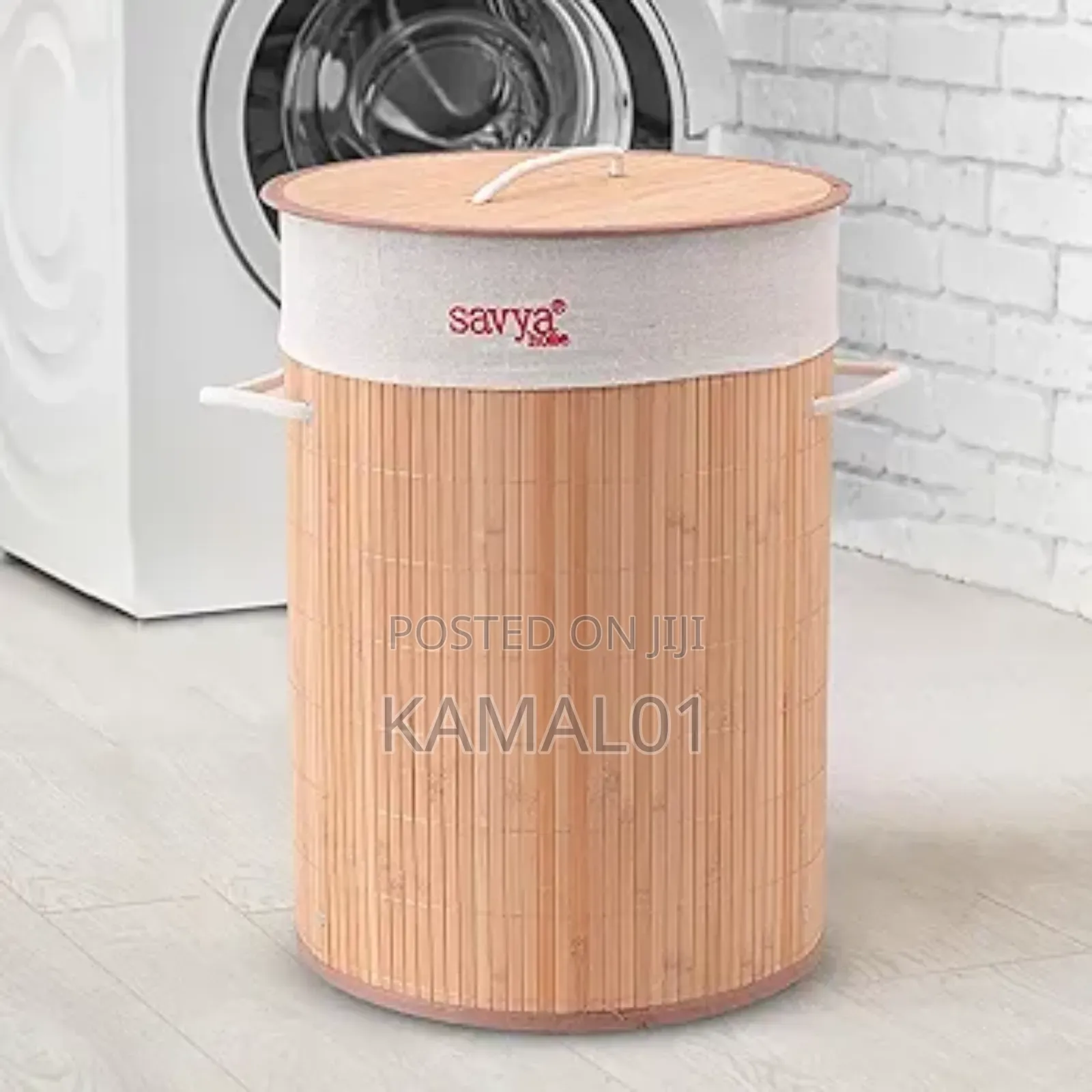 Round Bamboo Laundry Hamper/Basket