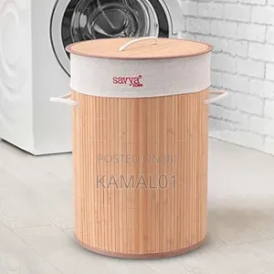 Round Bamboo Laundry Hamper/Basket