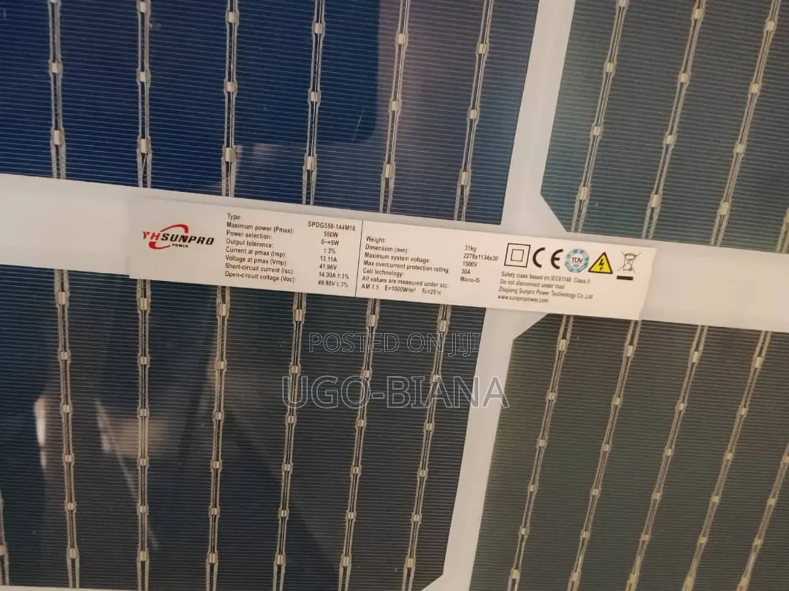 550w Bifacial Solar Pannel