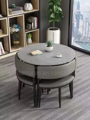 Modern Stone Dining Table and Chairs Set 4 Seater for Home Apartment