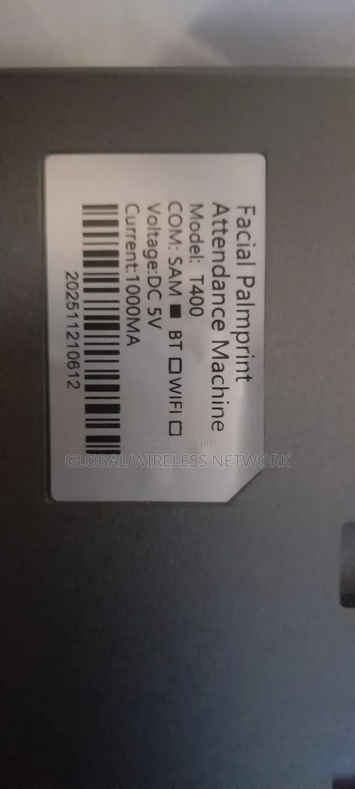T400 Facial Palmprint Attendance Machine