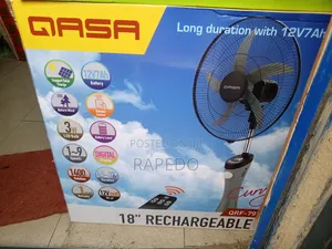 Qasa Ac/Dc Rechargeable Solar Fan 18 Inches