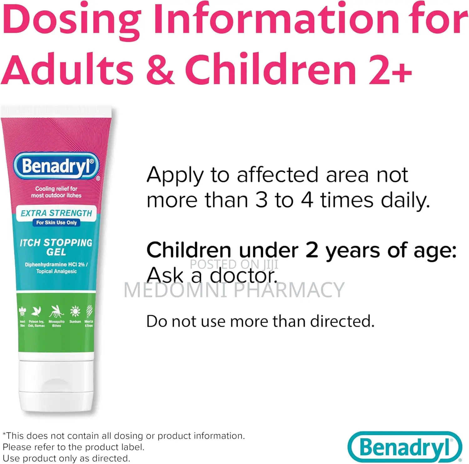Benadryl Extra Strength Anti-Itch Relief Gel 2% – 3.5 Fl Oz