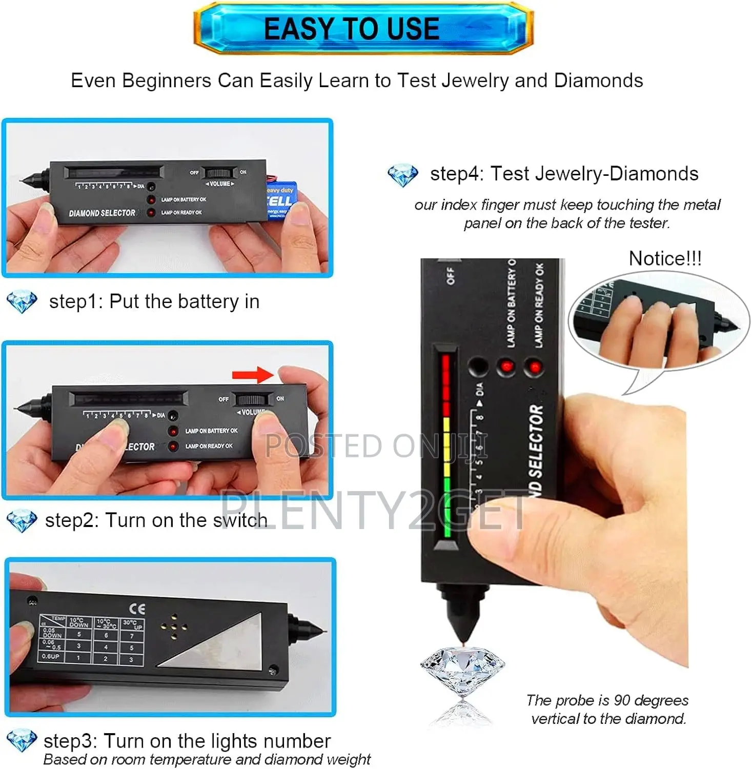 High Precision Portable Diamond Testing Pen - Electronic Jewelry Authe