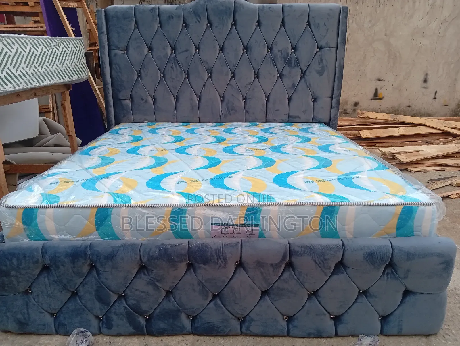 Available Grey Colour 6* 6 Bed Frame