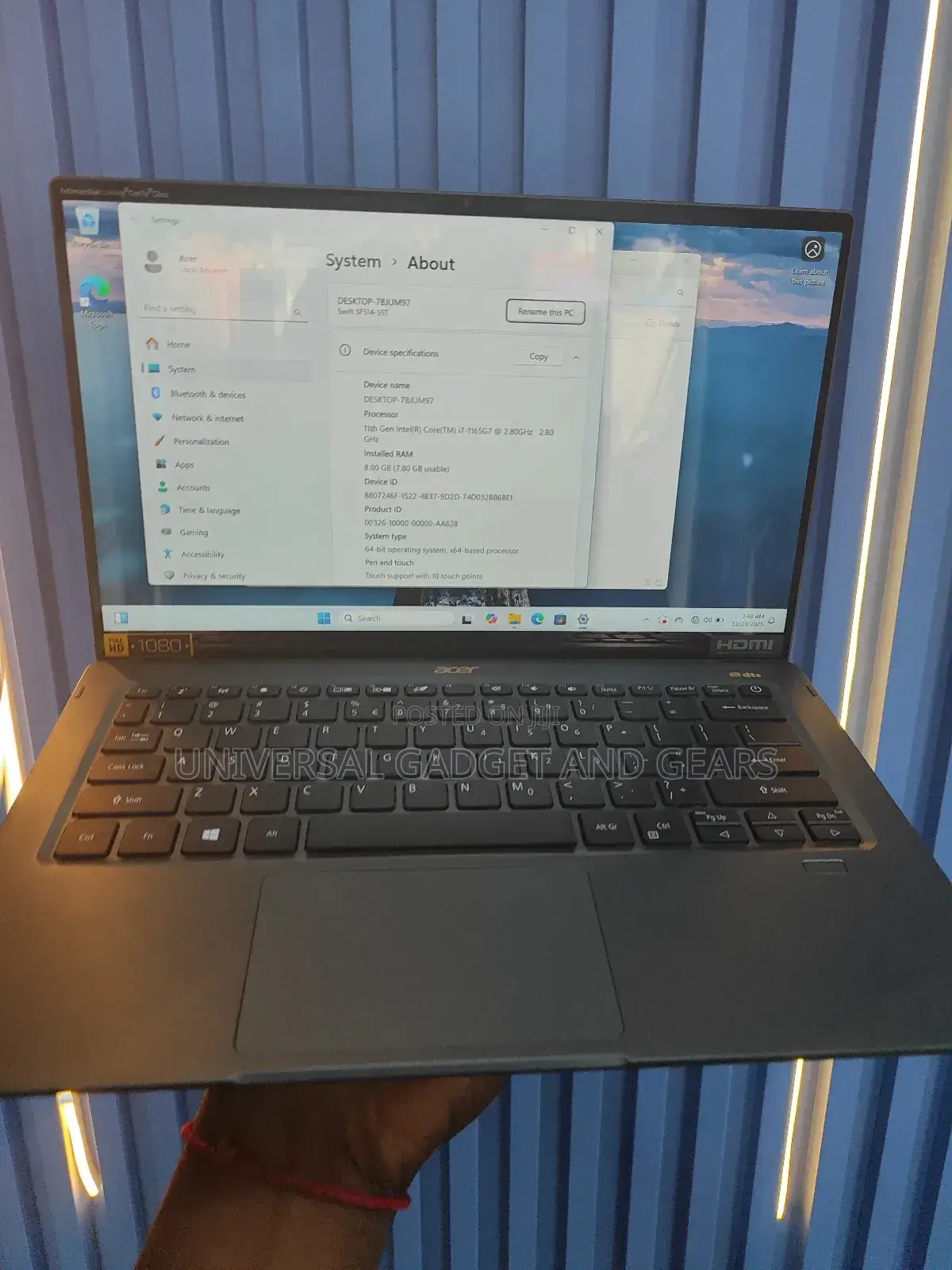 Laptop Acer 8GB Intel Core i7 SSD 512GB