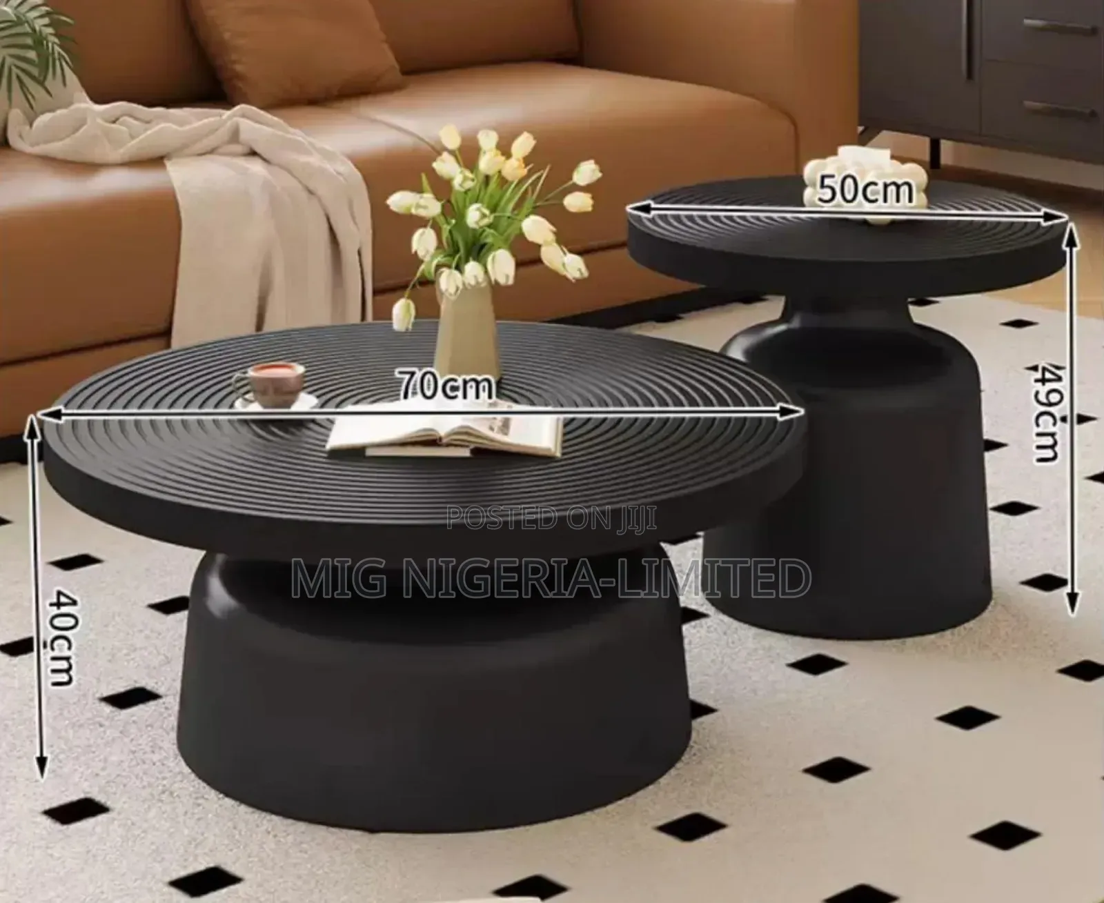 Imported Black Centre Table Glass Top Centre Table
