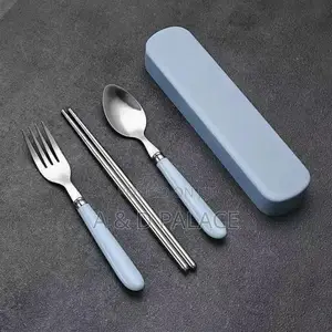 3pcs Kids Quality Stainless Steel Cutlery Set With Storage Box