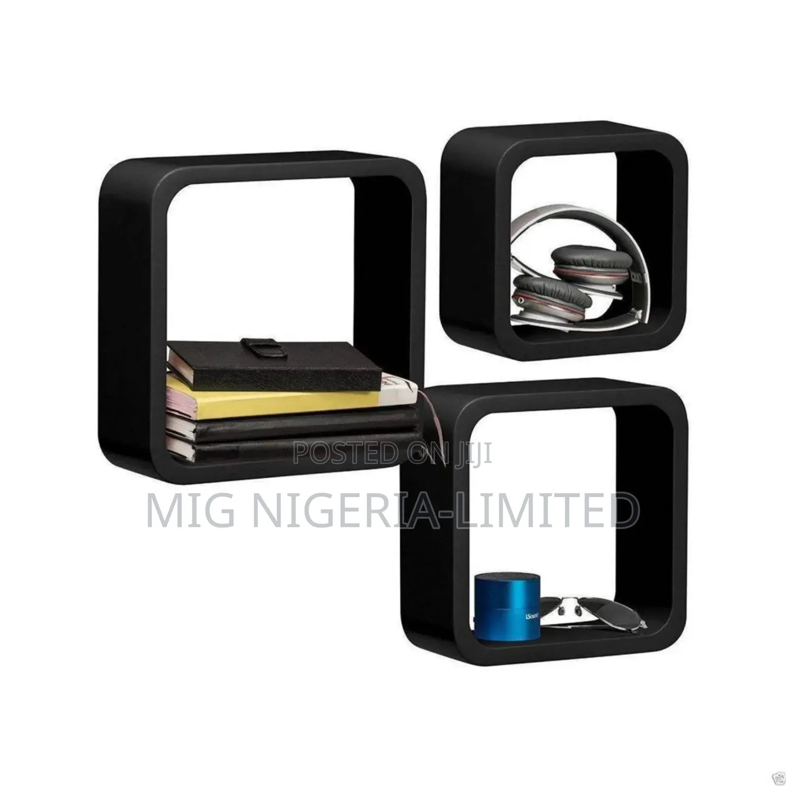 Wall Mount Wooden Shelves Hexagon 3pc