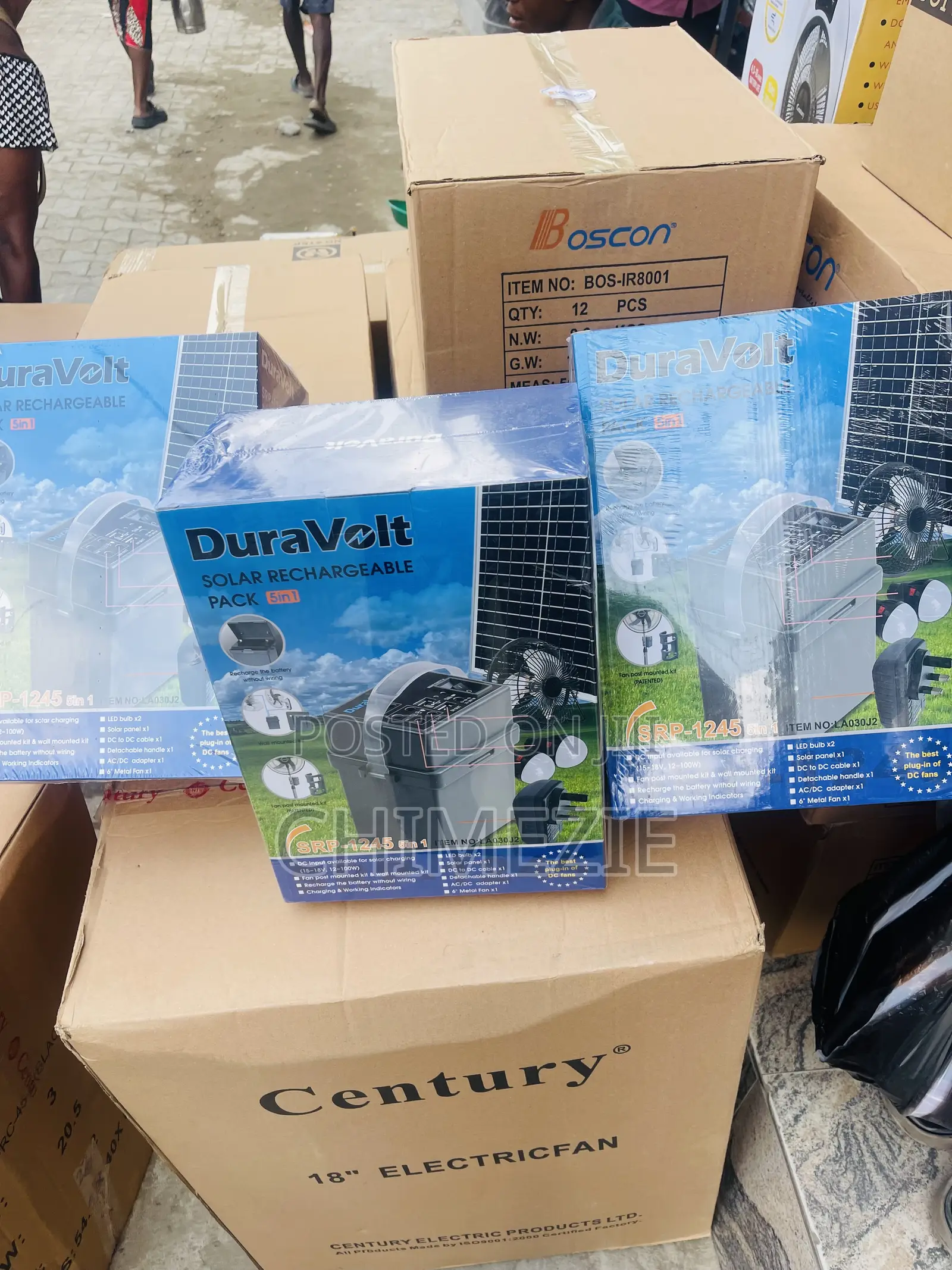 Duravolt 5in1 Solar Rechargeable Pack With Mini Fan