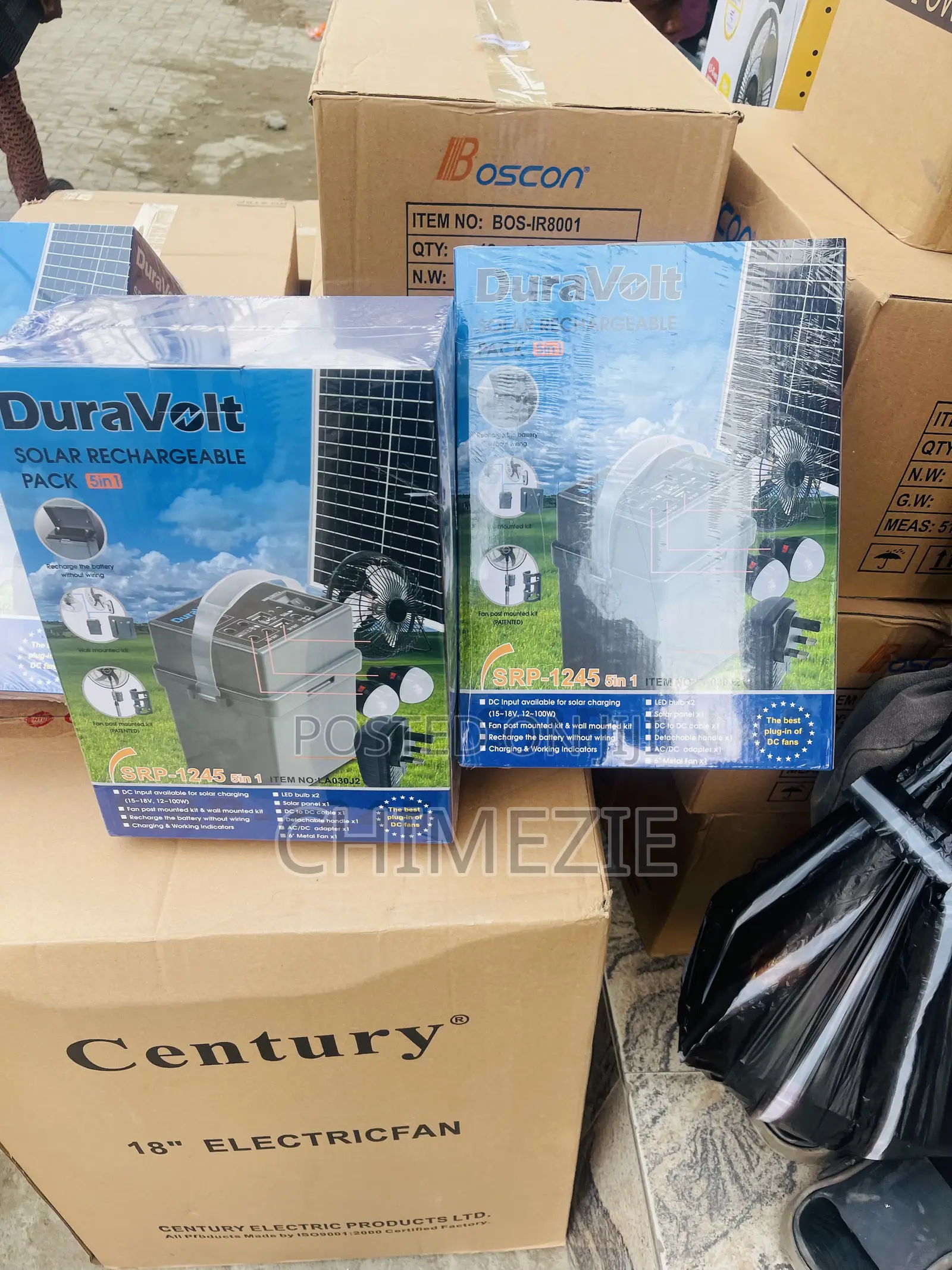 Duravolt 5in1 Solar Rechargeable Pack With Mini Fan