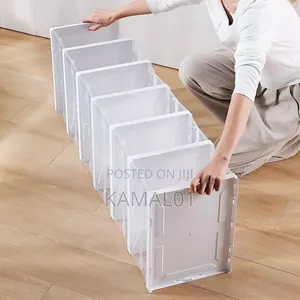 6 Layers Foldable Shoes Box Transparent Thickened Plastic