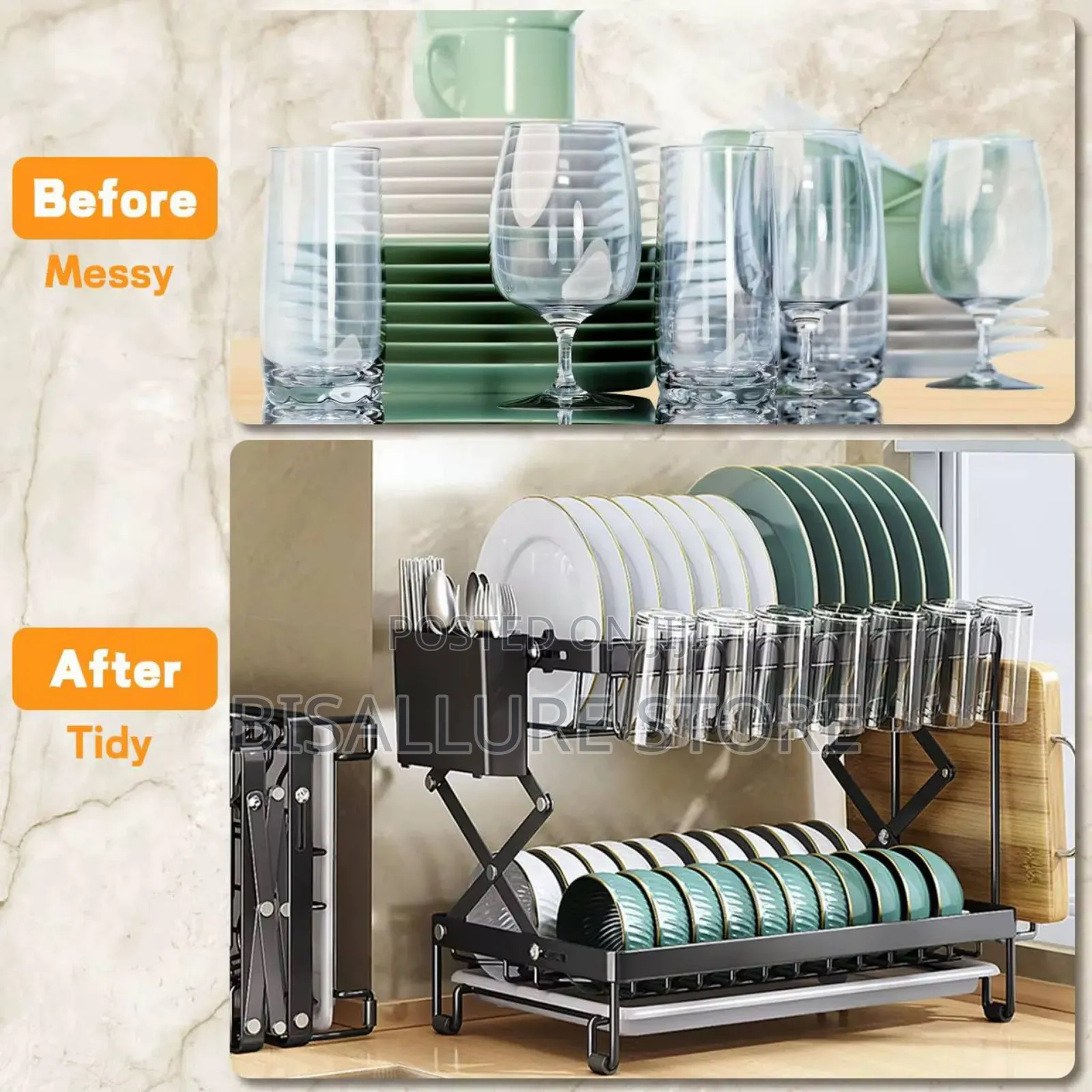 Collapsible Plate And Dish Rack