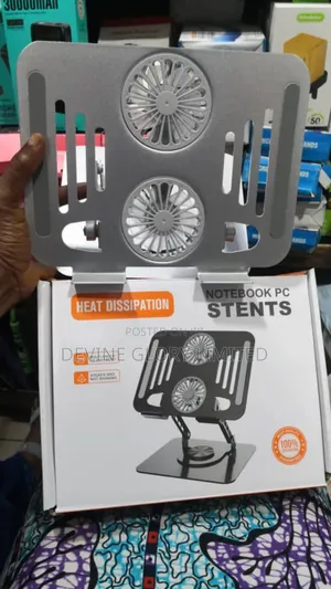 Adjustable Aluminum Laptop Cooling Stand With Dual Fans