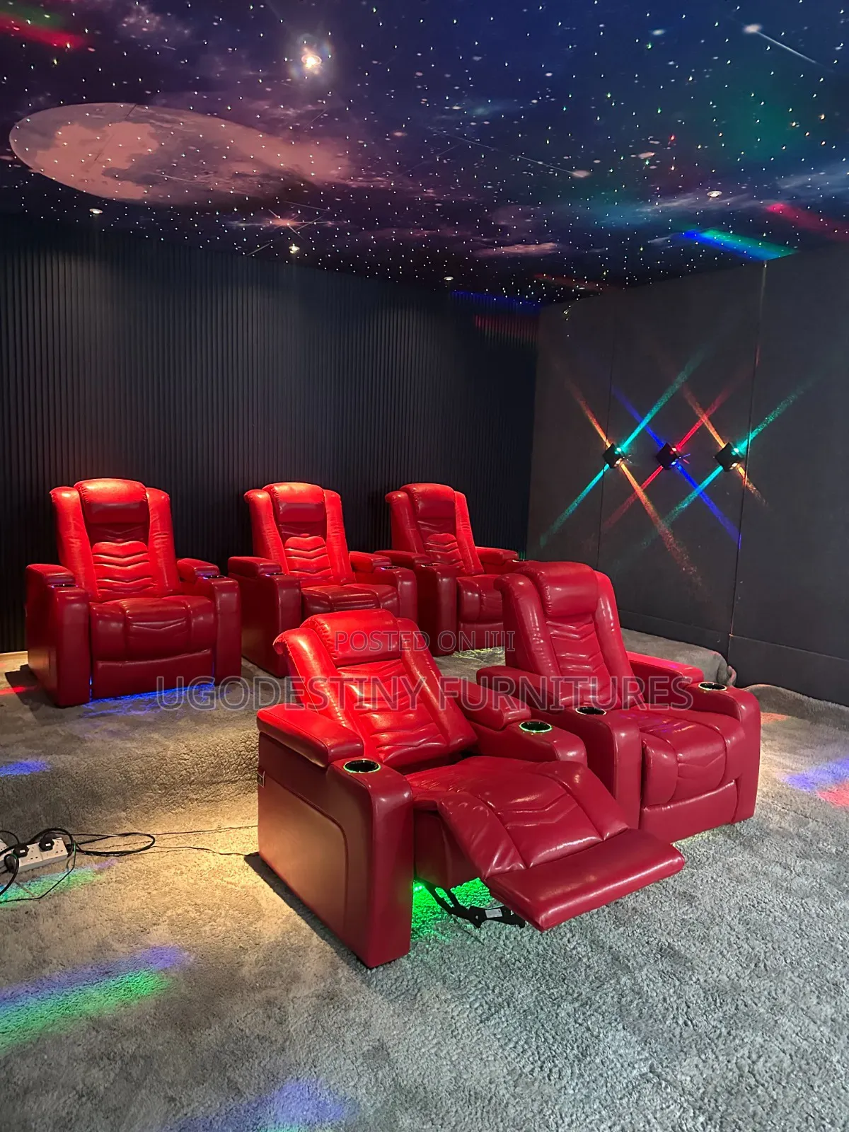 M G Nova Edge Premium Cinema Sofa (Basic Red)