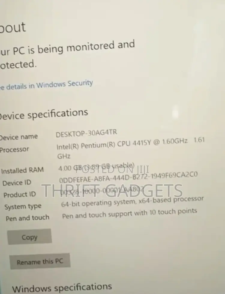 Laptop Microsoft Surface Go 4GB Intel Pentium SSD 60GB