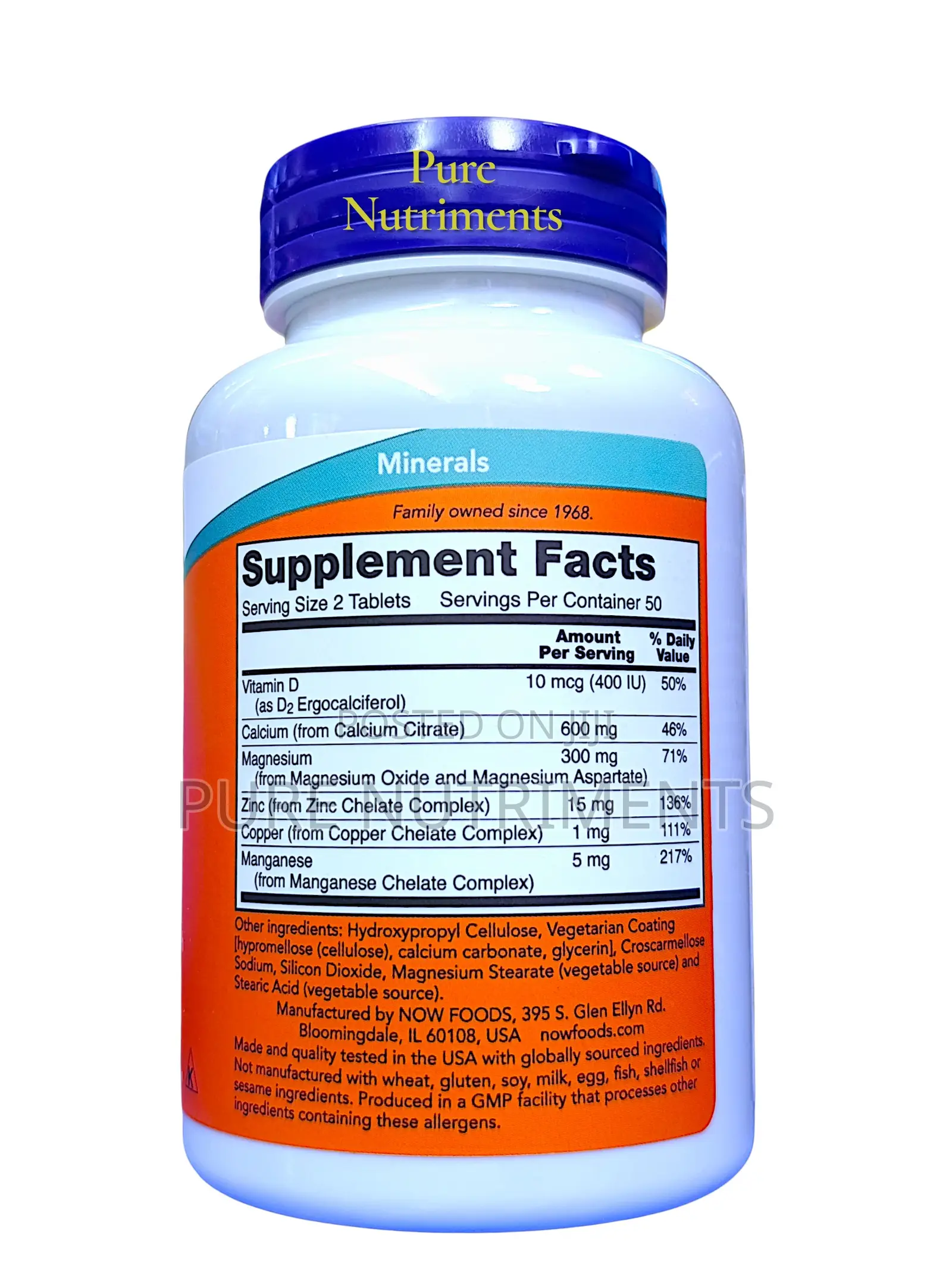 Now Calcium Citrate Bone Health Support With Vitamin D-2 – 100 Tablets