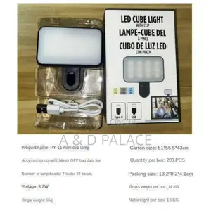 Rechargeable Led Cube Light for Phone Selfie, Laptop Video Streaming