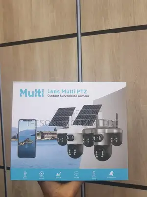 Solar Camera PTZ 3lens 3view V380pro It Uses Sim Card and Memory Card