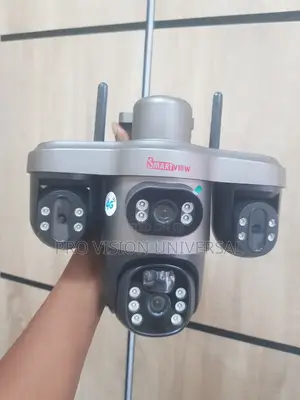 Solar Camera PTZ 3lens 3view V380pro It Uses Sim Card and Memory Card