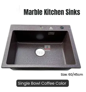 Single Bowl Marble Sink, Coffee Color