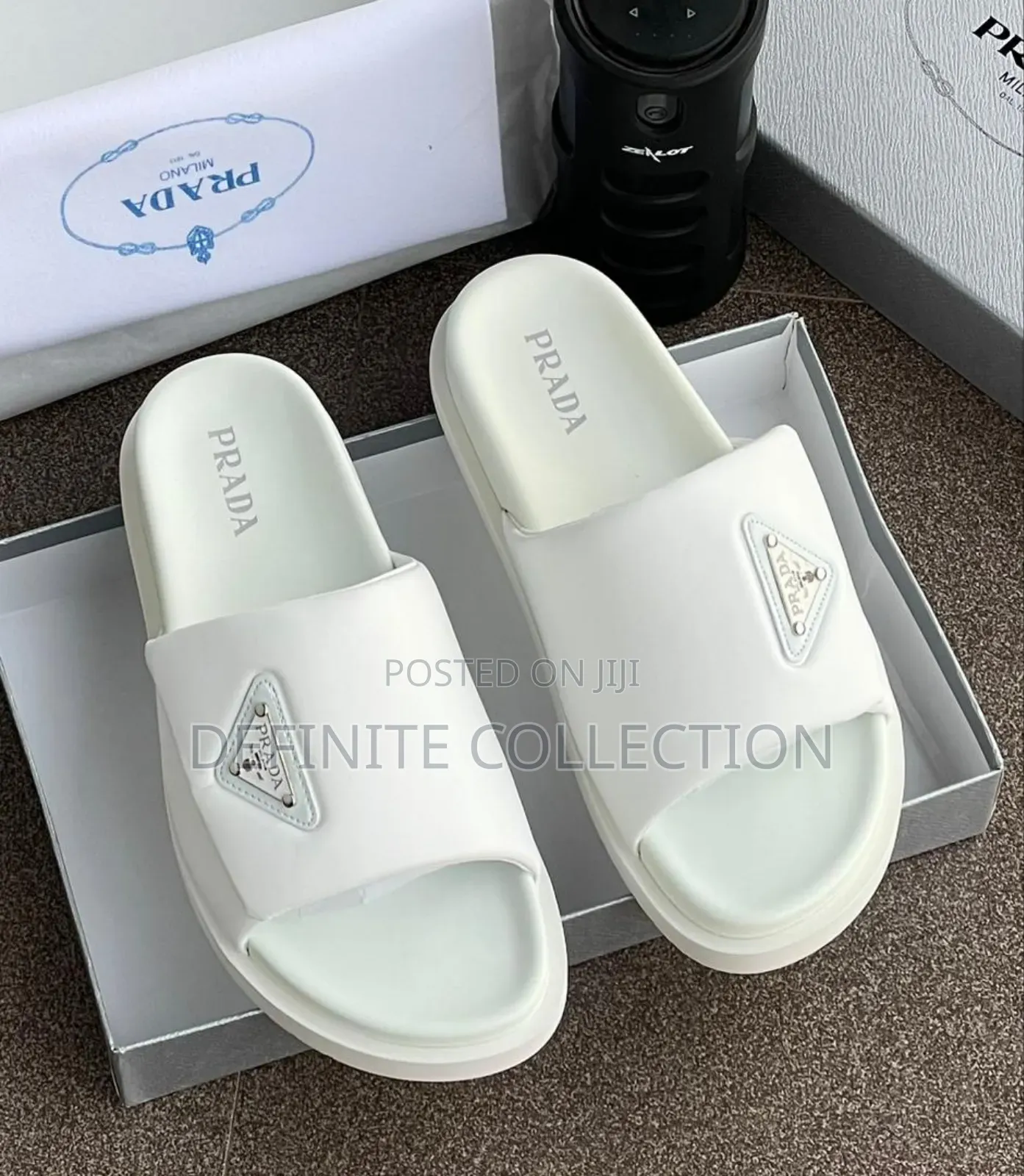 Prada All White Quality Slides