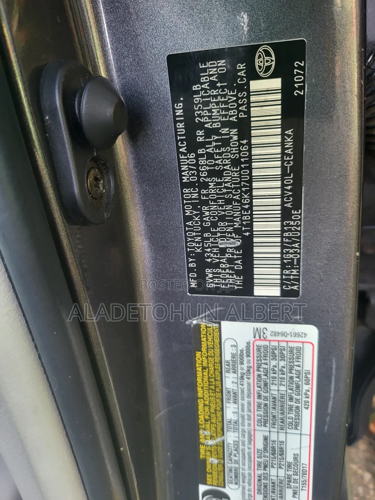 Toyota Camry 2008 Gray