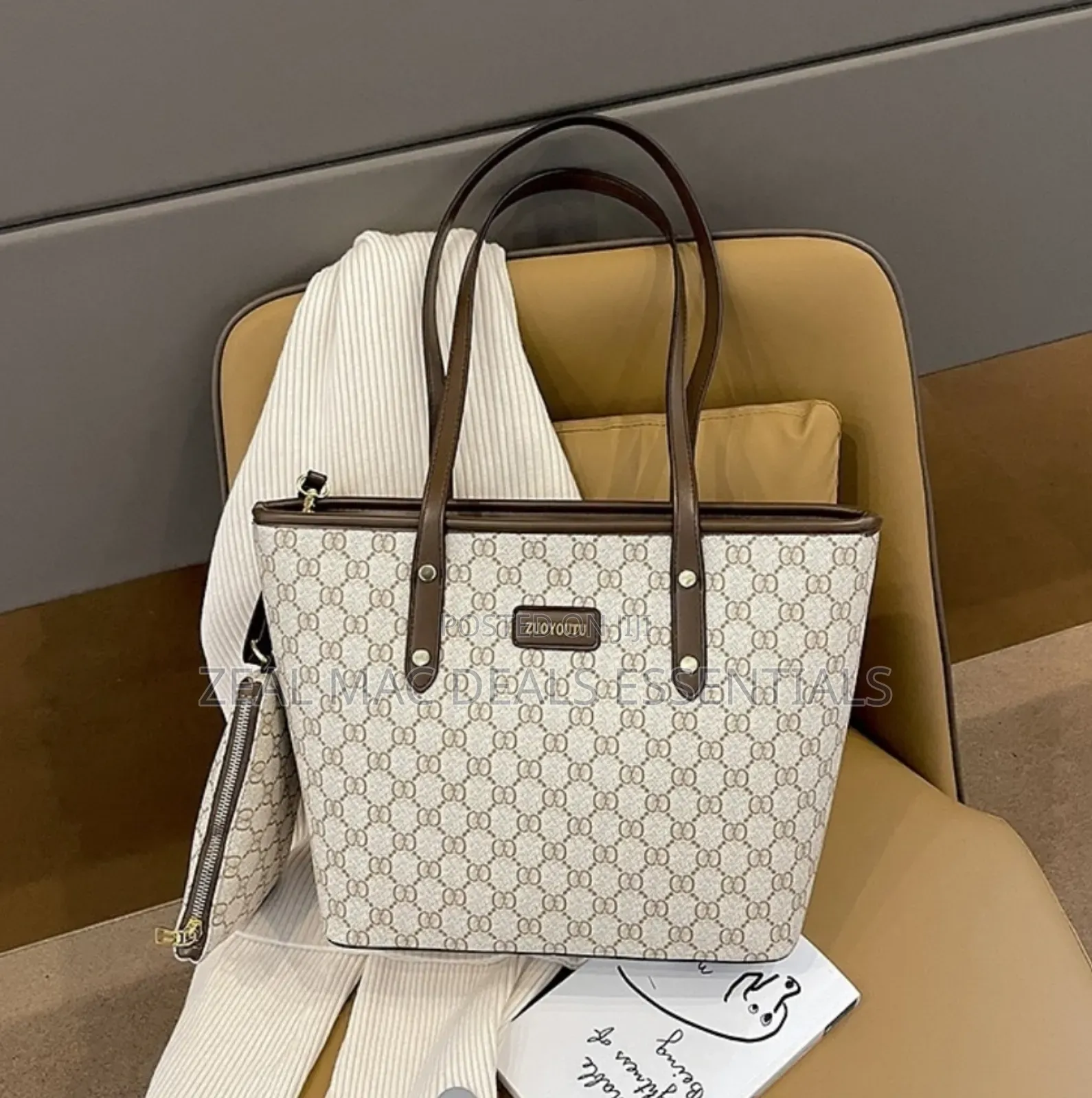 2in1 Ladies Leather Hand Bag