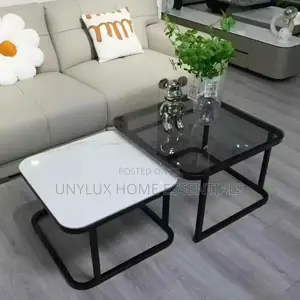 Marble/Glass Twin Center Table