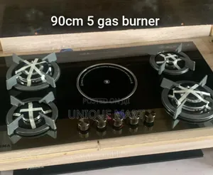 Phiima 4-Burner Built-in Gas and 1 Center Hotplate