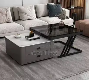 Real Marble Double Drawer Center Table