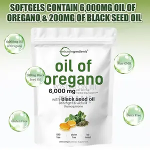 Micro Ingredients Oil of Oregano With Black Seed Oil 300 Soft Gels
