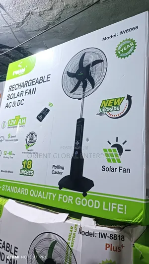 Iwin Solar Rechargeable Fan With Solar Panel