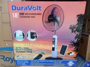 Duravolt 18′′ Rechargeable Solar Standing Fan | DRF-3918hr
