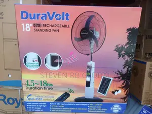 Duravolt 18′′ Rechargeable Solar Standing Fan | DRF-3918hr