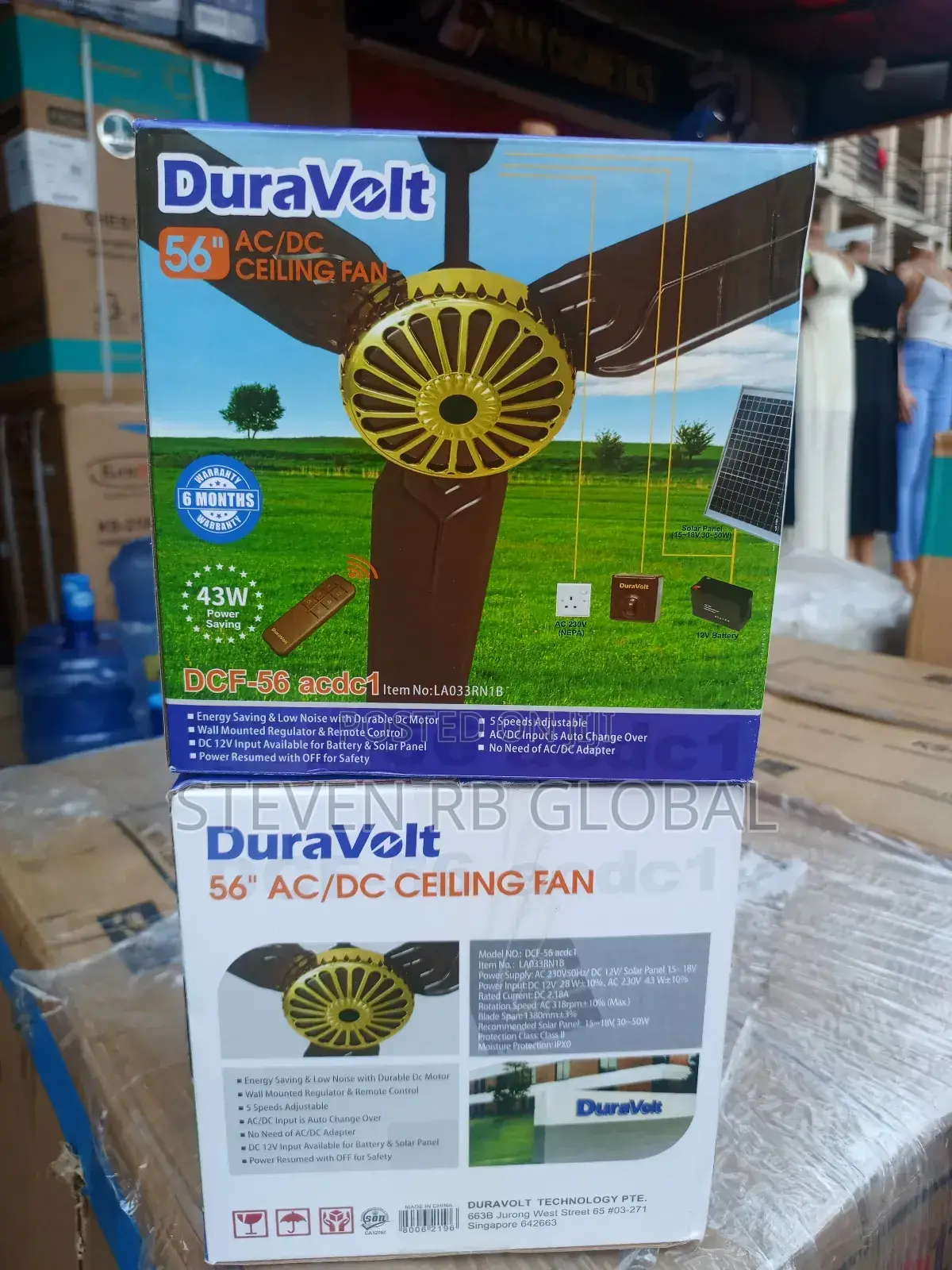 Duravolt 56′′ Ac/Dc Ceiling Fan With Remote | DCF-56acdc