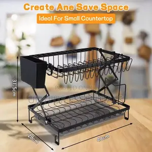 2 Tier Folding Plate Rack