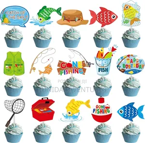 36pcs Gone Fishing Cake and Cupcake Toppers