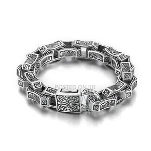Vintage Bangle Bone Chain - Mens Stainless Steel Bracelet