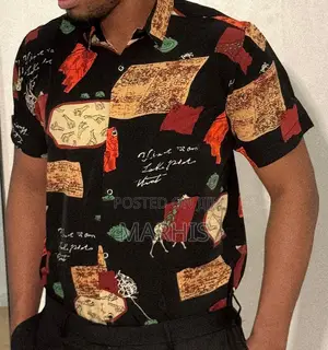 Stylish Patterned Short-Sleeve Button-Up Shirt (Men’S)