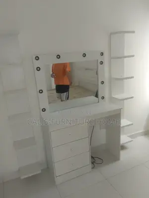 4ft Dressing Mirror. Off-White Color