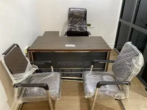 Set of 1.4meter Office Table With Extension and Drawer,Chairs