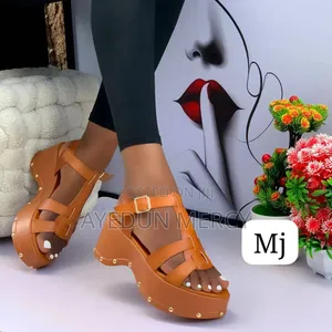 Ladies Leather Sandals Wedge