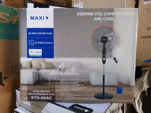 Maxi Standing Rechargeable Fan 16′′ Black | Kys-40ac