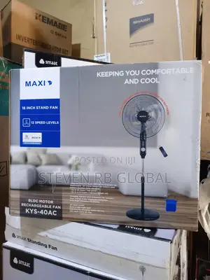 Maxi Standing Rechargeable Fan 16′′ Black | Kys-40ac