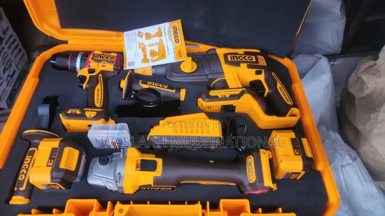 Combo Set 3pcs (Cordless Rotary Hammer, Angle Grinder Impact Drill)