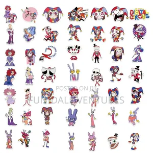 52pcs Anime Amazing Digital Circus Waterproof Vinyl Stickers