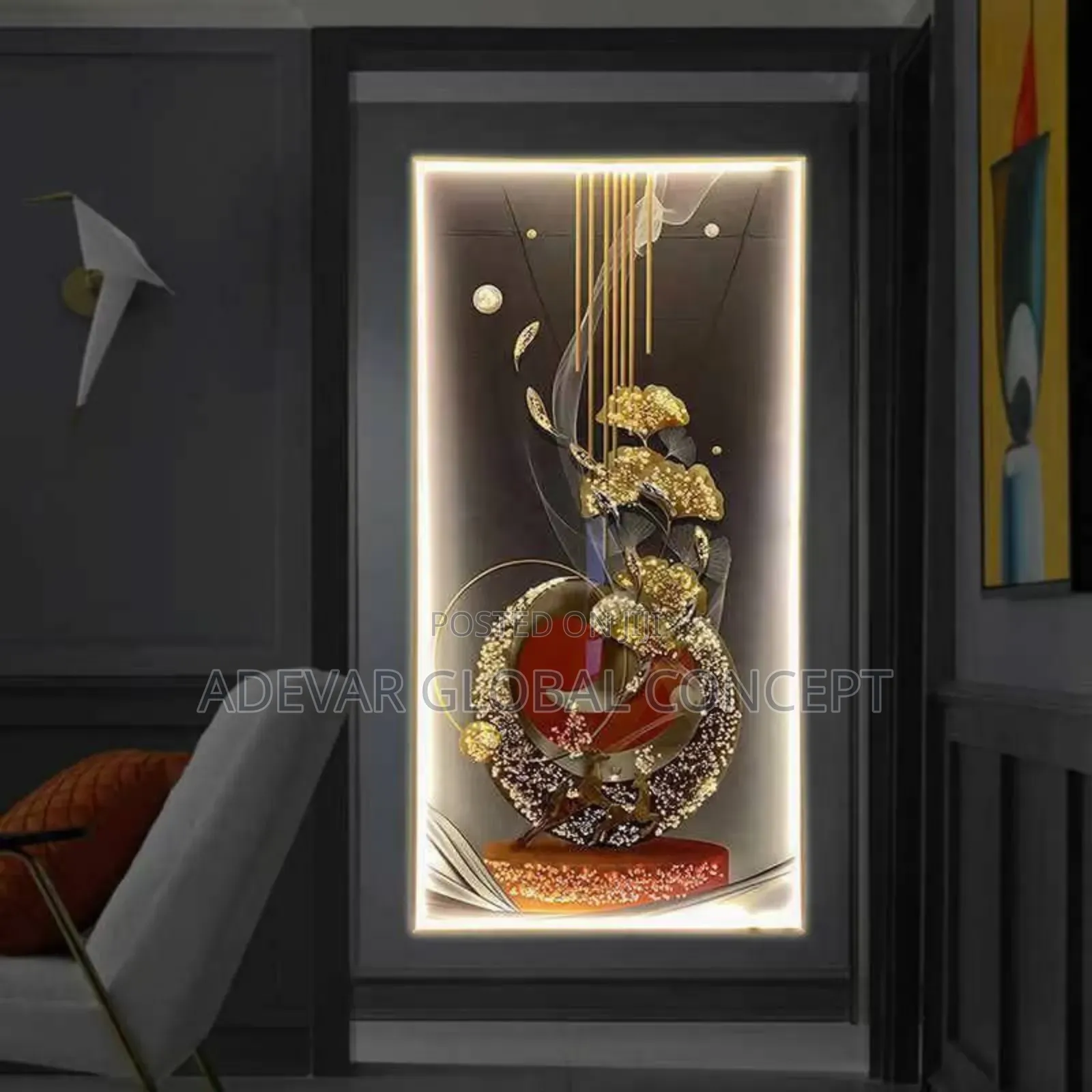Crystal Stone Led Light Wall Frame - Swipe for More Designs